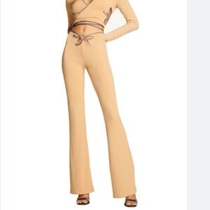 I.Am.Gia Tan Renalee Cut Out Flare Pants Size XS‎